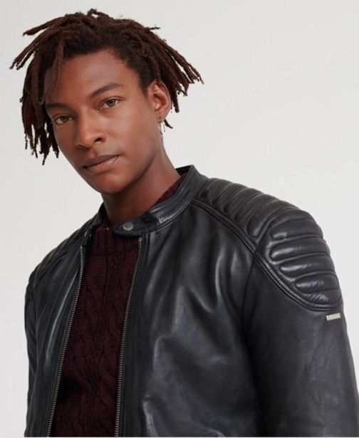 Superdry City hero leather racer jacket Angebot