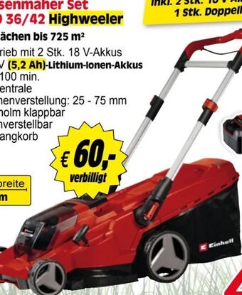Zgonc Akku-rasenmäher set rasarro 36/42 Angebot