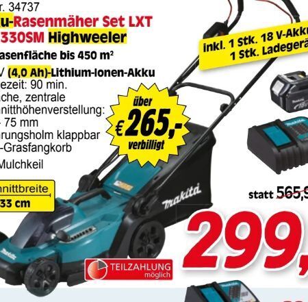 Zgonc Akku-rasenmäher set lxt dlm330sm Angebot
