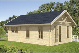 Hornbach Blockbohlenhaus skan holz bern 4 dachlattung, dämmbar, mit fußboden 500x740 cm natur Angebot