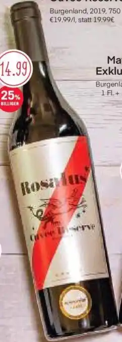 MPreis Schandl Rosalus Cuvée Reserve Burgenland, 2019, 750 ml Angebot