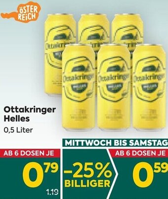Billa Ottakringer Helles 0,5 Liter Angebot
