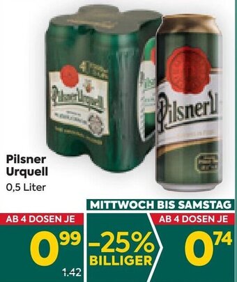 Billa Pilsner Urquell 0,5 Liter Angebot