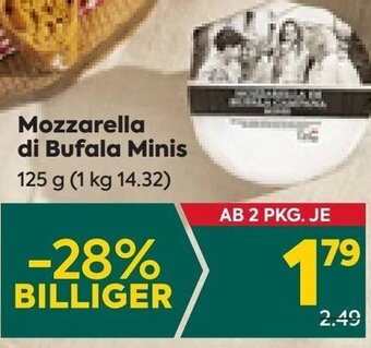 Billa Mozzarella di Bufala Minis 125 g Angebot