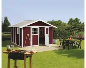 Hornbach Gartenhaus grosfillex deco h 11 xl 370x407 cm rot-weiß Angebot