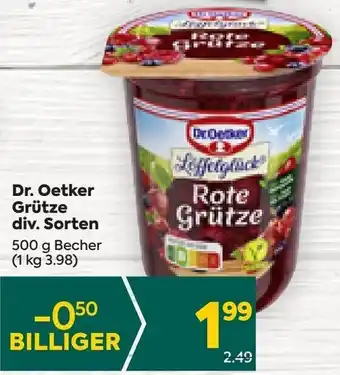 Billa Dr. Oetker Grütze div. Sorten 500 g Becher (1 kg 3.98) Angebot