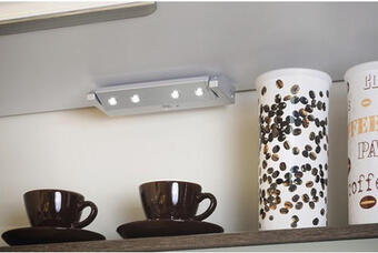Hornbach Led unterbauleuchte lero indoor 5 lm 6000 k kaltweiß 4x0,08 watt titan mit bewegungssensor Angebot