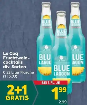 Billa Le Coq Fruchtwein cocktails div. Sorten 0,33 Liter Flasche (11 6.03) Angebot