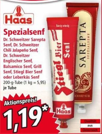Norma Haas Spezialsenf Angebot