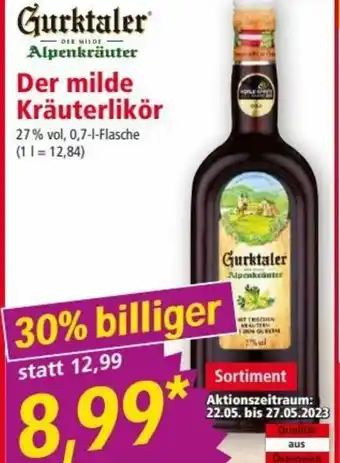 Norma Gurktaler DER MILDE Alpenkräuter Der milde Kräuterlikör Angebot