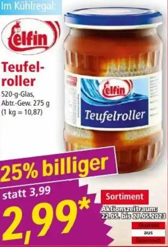 Norma elfin Teufel- roller 520-g-Glas, Abtr.-Gew. 275 g Angebot
