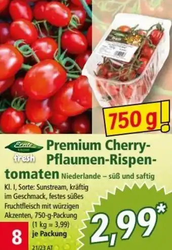 Norma Premium Cherry-fresh Pflaumen-Rispen-tomaten Niederlande - süß und saftig Angebot