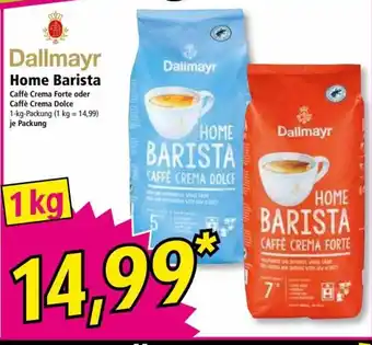 Norma Dallmayr Home Barista Caffè Crema Forte oder Caffè Crema Dolce 1-kg-Packung (1 kg = 14,99) je Packung Angebot