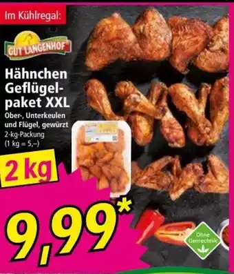 Norma GUT LANGENHOF Hähnchen Geflügel-paket XXL Ober-, Unterkeulen und Flügel, gewürzt 2-kg-Packung Angebot