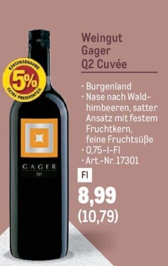 Metro Weingut Gager Q2 Cuvée Angebot