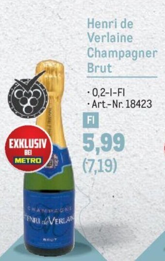 Metro Henri de Verlaine Champagner Brut Angebot