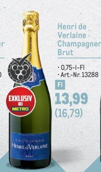 Metro Henri de Verlaine Champagner Brut Angebot