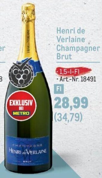 Metro Henri de Verlaine Champagner Brut Angebot
