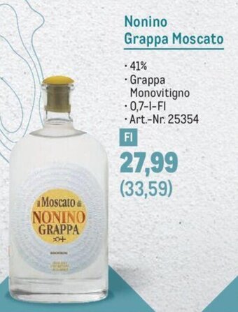 Metro Nonino Grappa Moscato Angebot