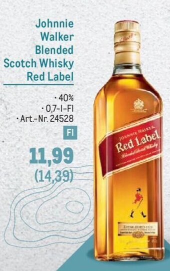 Metro Johnnie Walker Blended Scotch Whisky Red Label Angebot