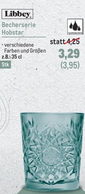 Metro Libbey Becherserie Hobstar Angebot