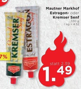 Unimarkt Mautner Markhof Estragon- oder Kremser Senf Angebot