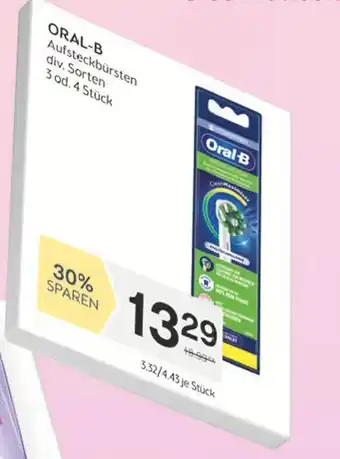 Bipa ORAL-B Aufsteckbürsten div. Sorten 3 od.4 Stück Angebot