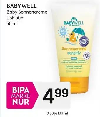 Bipa BABYWELL Baby Sonnencreme LSF 50+ 50 ml Angebot