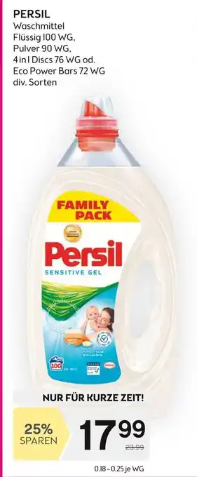 Bipa PERSIL Waschmittel Flüssig 100 WG, Pulver 90 WG, 4 in 1 Discs 76 WG od. Eco Power Bars 72 WG div. Sorten Angebot