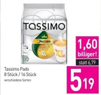 Sutterlüty Tassimo Pads 8 Stück /16 Stück verschiedene Sorten Angebot