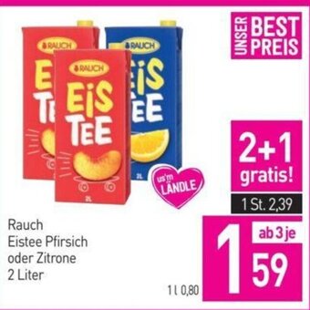 Sutterlüty Rauch Eistee Pfirsich oder Zitrone 2 Liter Angebot