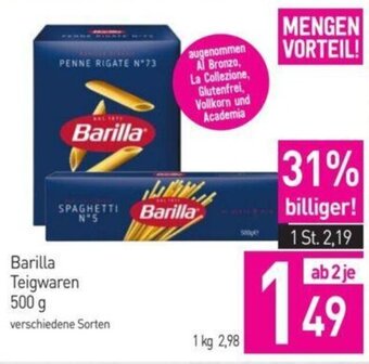 Sutterlüty Barilla Teigwaren 500 g Angebot