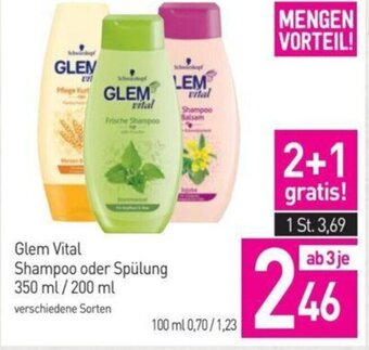 Sutterlüty Glem Vital Shampoo oder Spülung 350 ml / 200 ml verschiedene Sorten Angebot