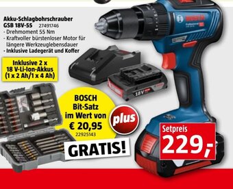 Bauhaus Akku-Schlagbohrschrauber GSB 18V-55 Angebot