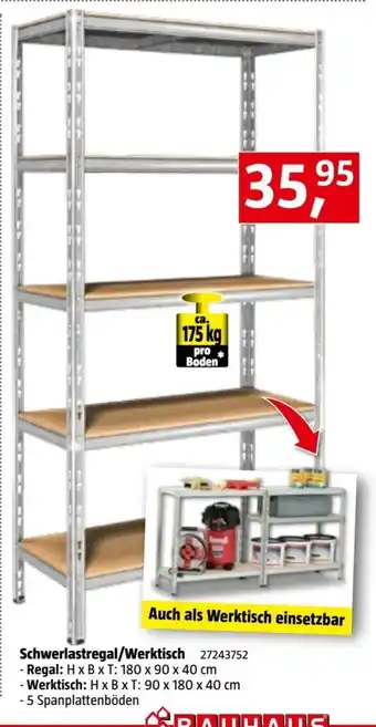Bauhaus Schwerlastregal/Werktisch 27243752 Angebot