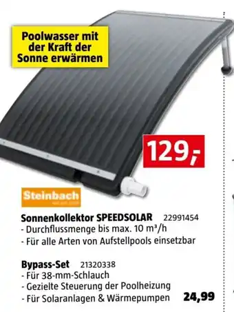Bauhaus Steinbach Sonnenkollektor SPEEDSOLAR 22991454 -Durchflussmenge bis max. 10 m³/h Angebot