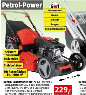 Bauhaus Benzin-Rasenmäher MS173-51 30278965 Angebot
