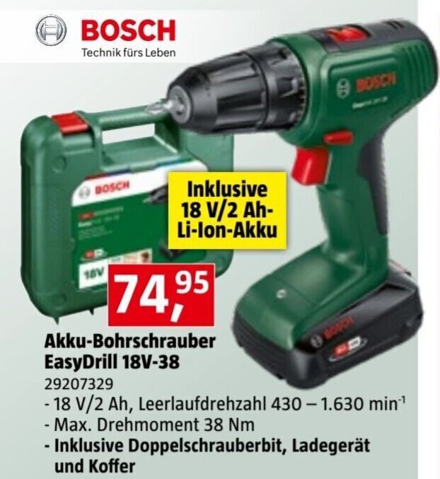 Bauhaus Akku-Bohrschrauber EasyDrill 18V-38 Angebot