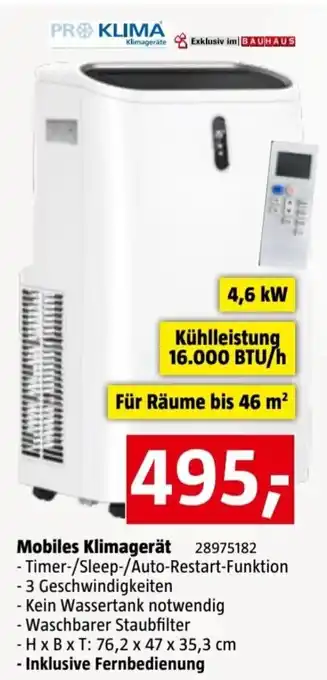 Bauhaus Mobiles Klimagerät 28975182 Angebot