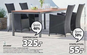 JYSK JUTLANDIA GARTENTISCH YTTRUP + STAPELSTUHL AIDT Angebot