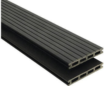 Hornbach Konsta wpc terrassendiele bodendiele basic anthrazit mattiert genutet/geriffelt 20x145x2500 mm Angebot