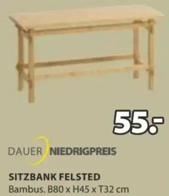 JYSK SITZBANK FELSTED Bambus. B80 x H45 x T32 cm Angebot