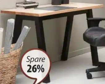 JYSK SCHREIBTISCH SKOVLUNDE Massive Eiche und Eichenfurnier. Schwarz. B60 x L120 x H75 cm** 249,- Angebot