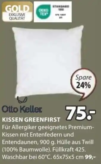 JYSK Otto Keller KISSEN GREENFIRST 65 x 75 x 5 cm Angebot