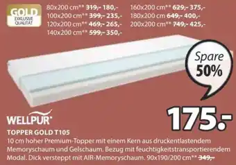 JYSK TOPPER GOLD T105 90 x 190/200 cm Angebot