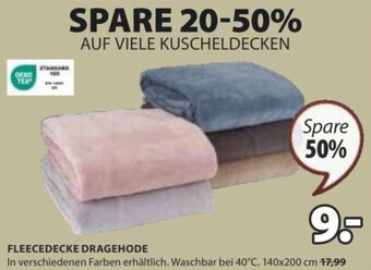 JYSK FLEECEDECKE DRAGEHODE In verschiedenen Farben erhältlich. Waschbar bei 40°C. 140x200 cm Angebot