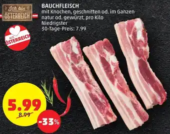 PENNY BAUCHFLEISCH mit Knochen, geschnitten od. im Ganzen natur od. gewürzt, pro Kilo Angebot