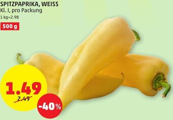 PENNY SPITZPAPRIKA, WEISS Kl. I, pro Packung Angebot