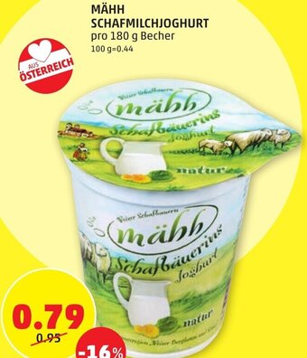PENNY MÄHH SCHAFMILCHJOGHURT pro 180 g Becher Angebot