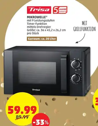 PENNY Trisa 5 MIKROWELLE* Garraum: ca. 20 Liter Angebot